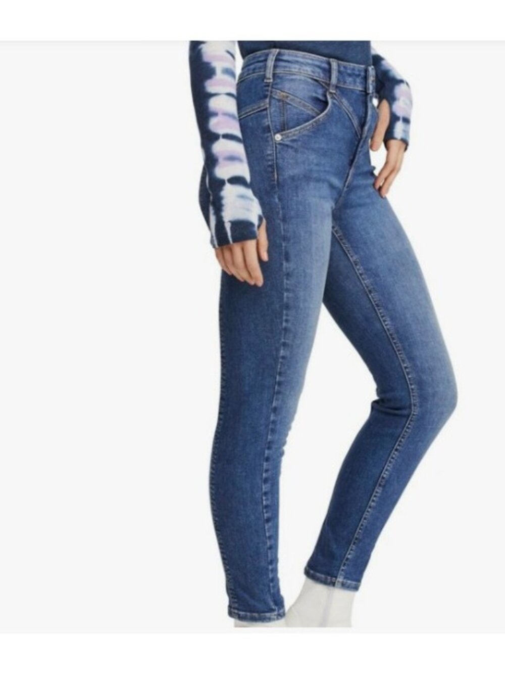 Free People Riley Seamed Skinny Jean Womens 25 High Rise Ankle Length NWT
